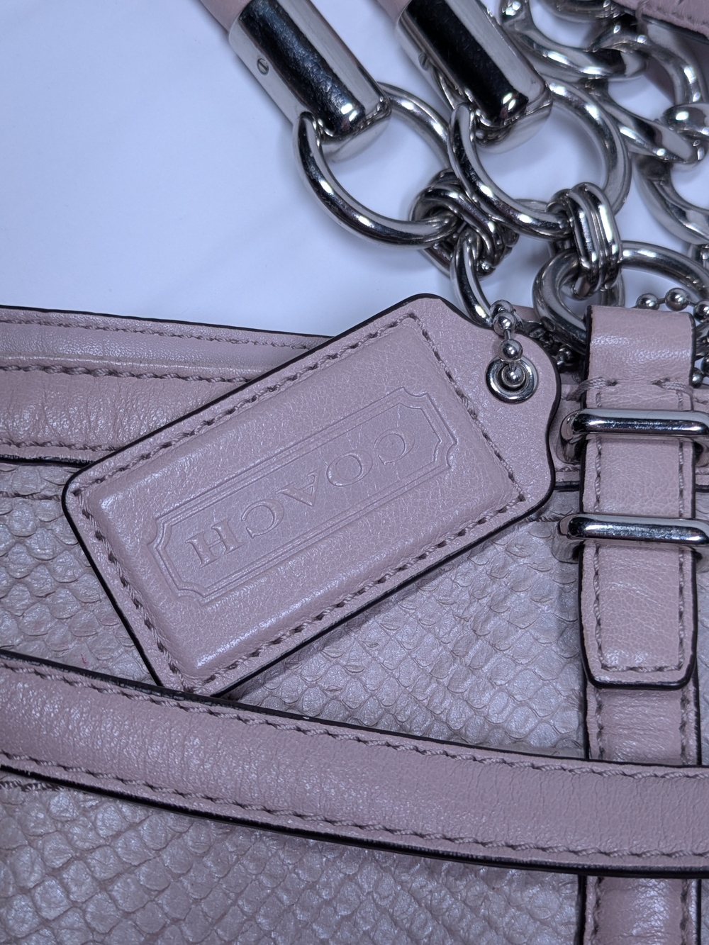 Coach Audrey Blush Pink Leather Tote Bag - Picture 6 of 16